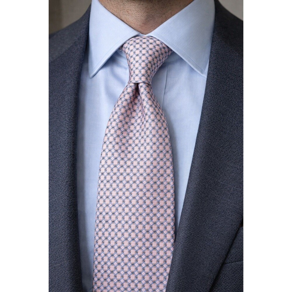 Tie 70s 80s 90s Y2K Mens Moda Campia Silk Pink Blue Yellow 3.75 Wide 61 Long